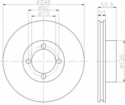HELLA PAGID 8dd355101201 -  Тормозной диск